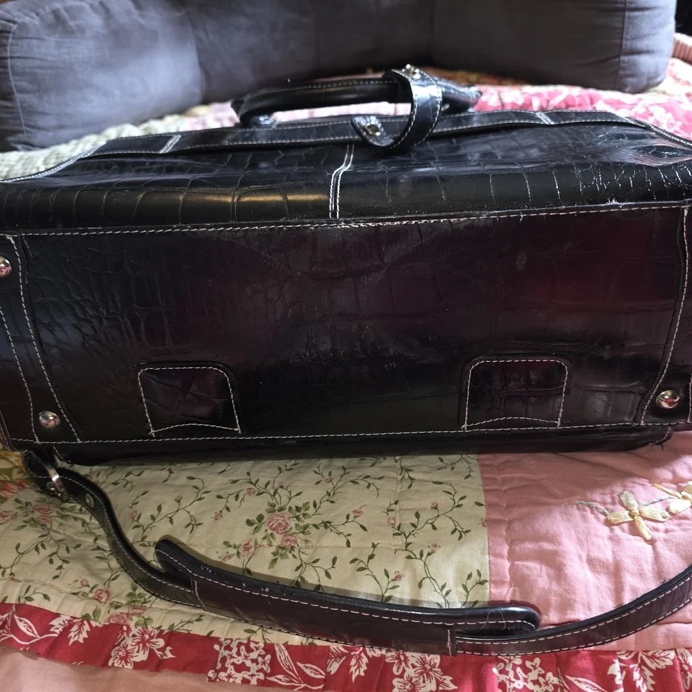 Siamod 'San Martino' Women's Leather black briefcase Laptop Case